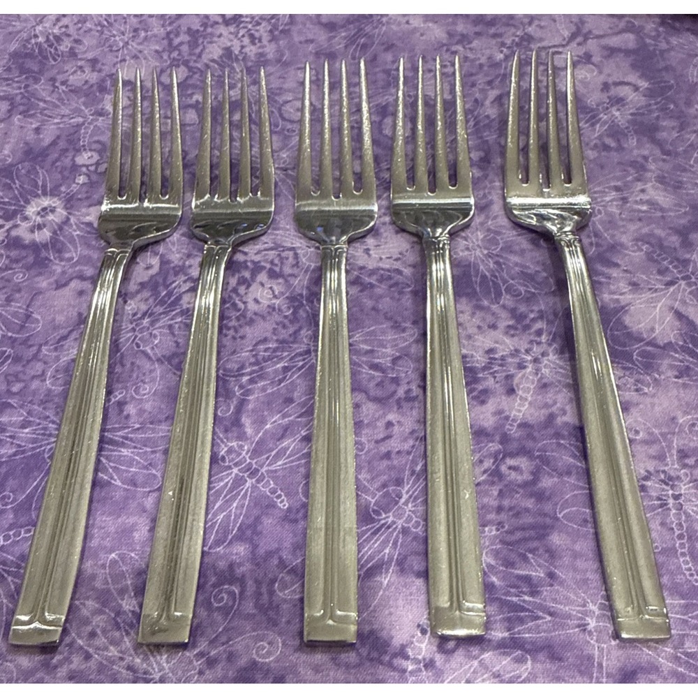 Wallace‎ WAS244 Stainless Steel Flatware Salad Forks Fork Set Of 5